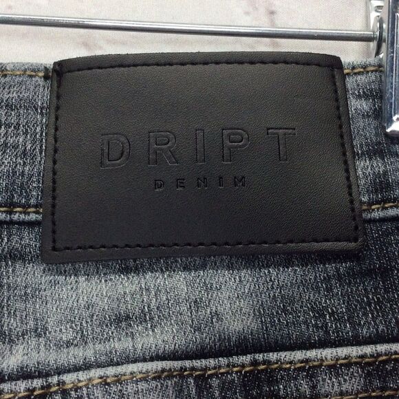 Dript Denim Blue Jeans Men’s 30/32 Grunge Button Fly Paint Splatter Distressed - Picture 11 of 12